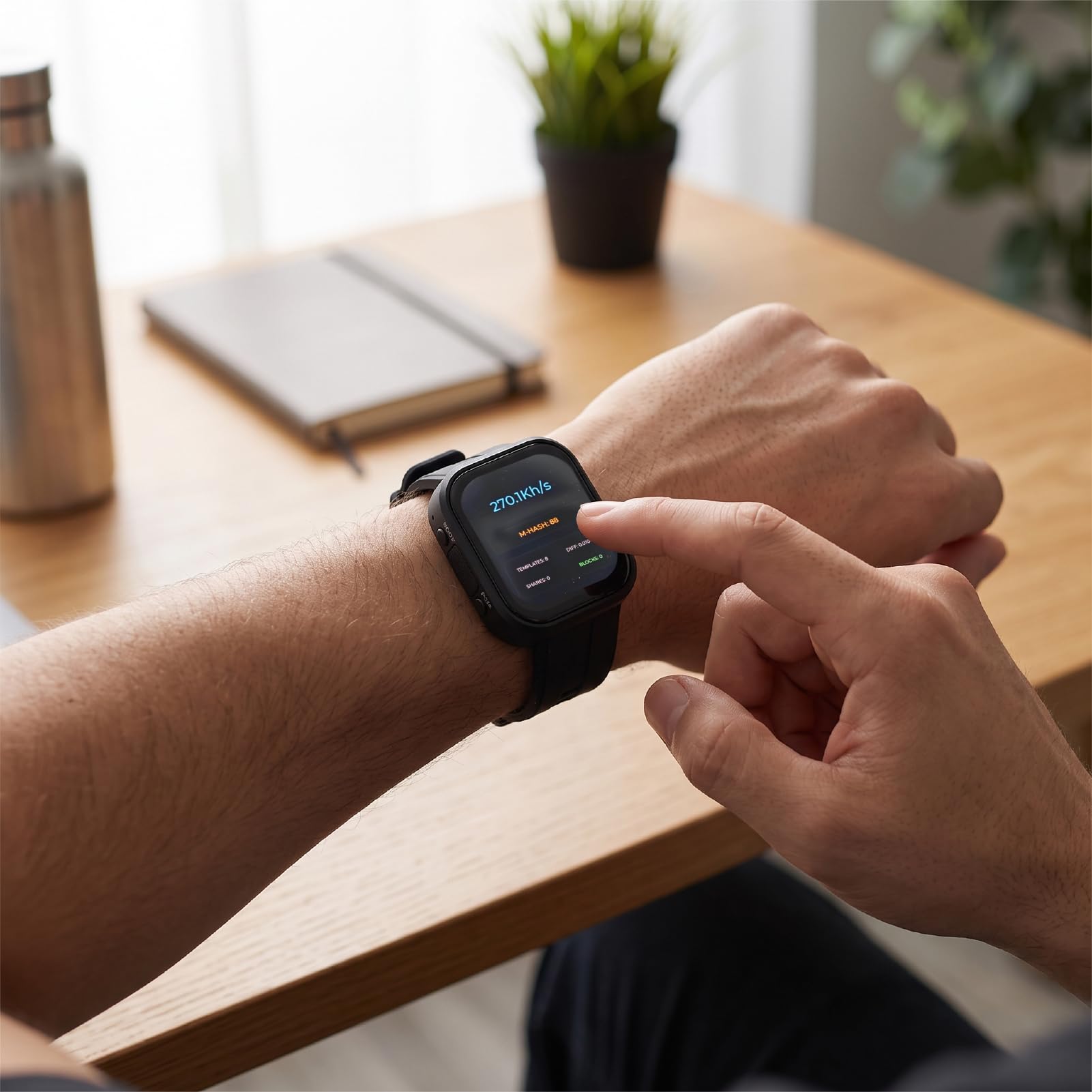 Luocute Orologio con connettività WiFi 2,4 GHz, Dispositivo Indossabile per Monitoraggio Digitale, for Uso Quotidiano e Tecnologia Personale