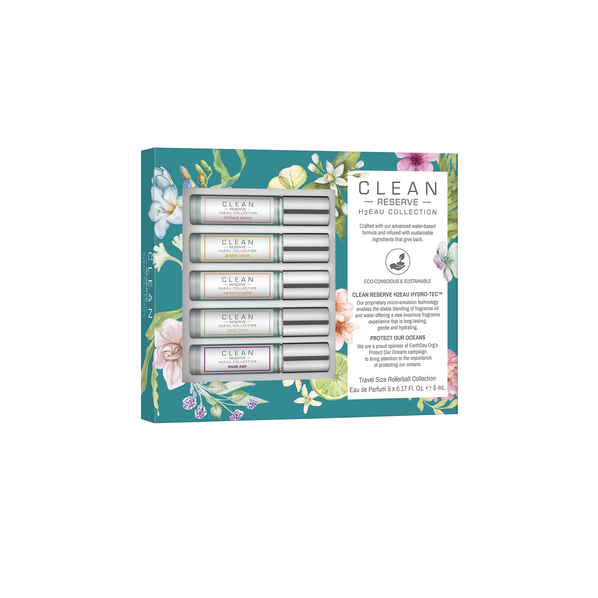 CLEAN H2EAU Fragrance Discovery Gift Set, Travel Mini Size, Water-Based Layerable Daily Perfume, Cruelty-Free, Ethyl Alcohol, Phthalate & Paraben Free