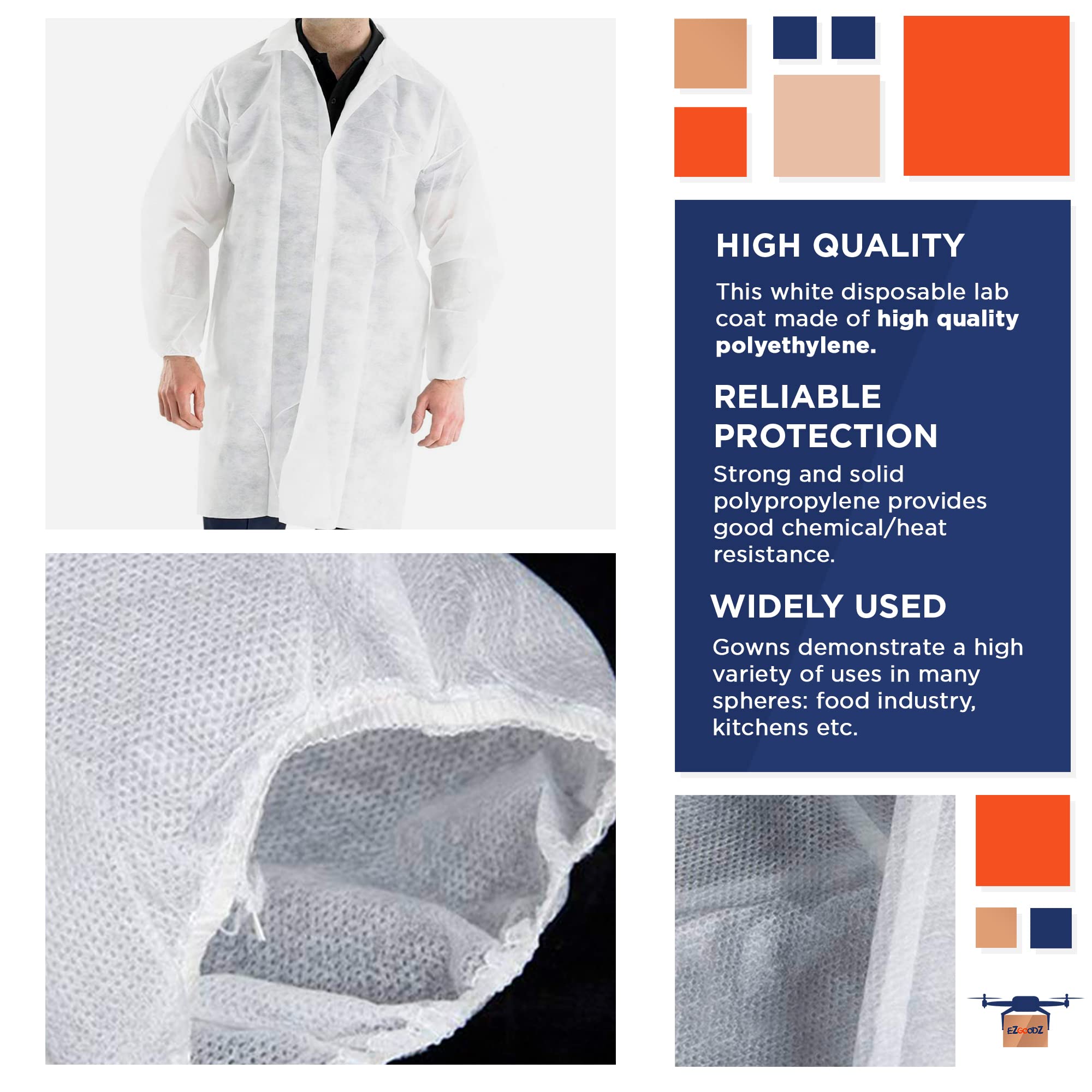 Amazon.com: EZGOODZ Disposable Lab Coats for Adults, X-Large