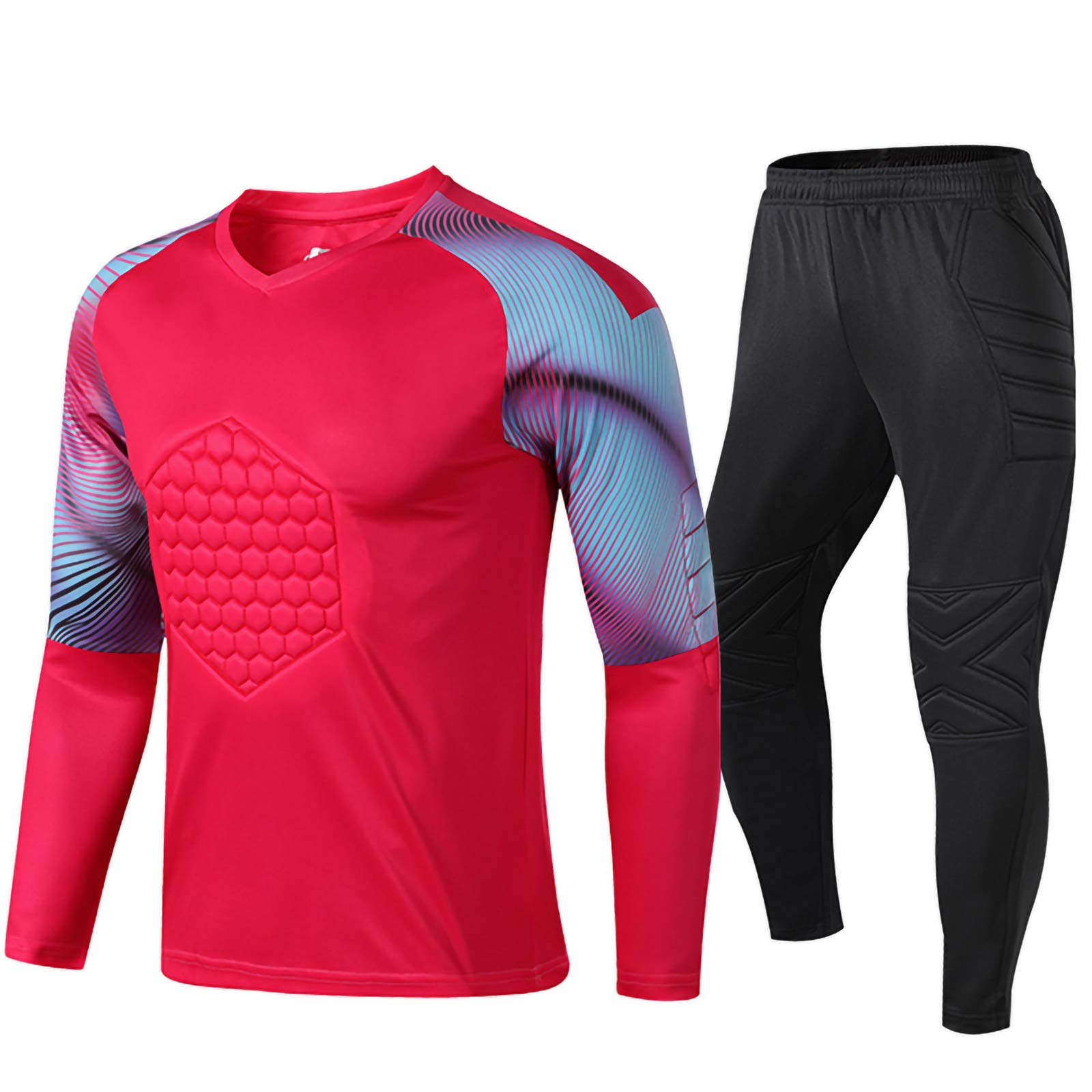 WHZDQ Maillot Gardien De But Football Colorblock Anti-Collision - Enfant Et Adulte - Blue L