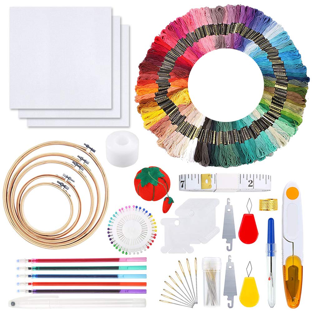 Buy Embroidery Threads Kit, OTHWAY Embroidery Starter Kit with 100