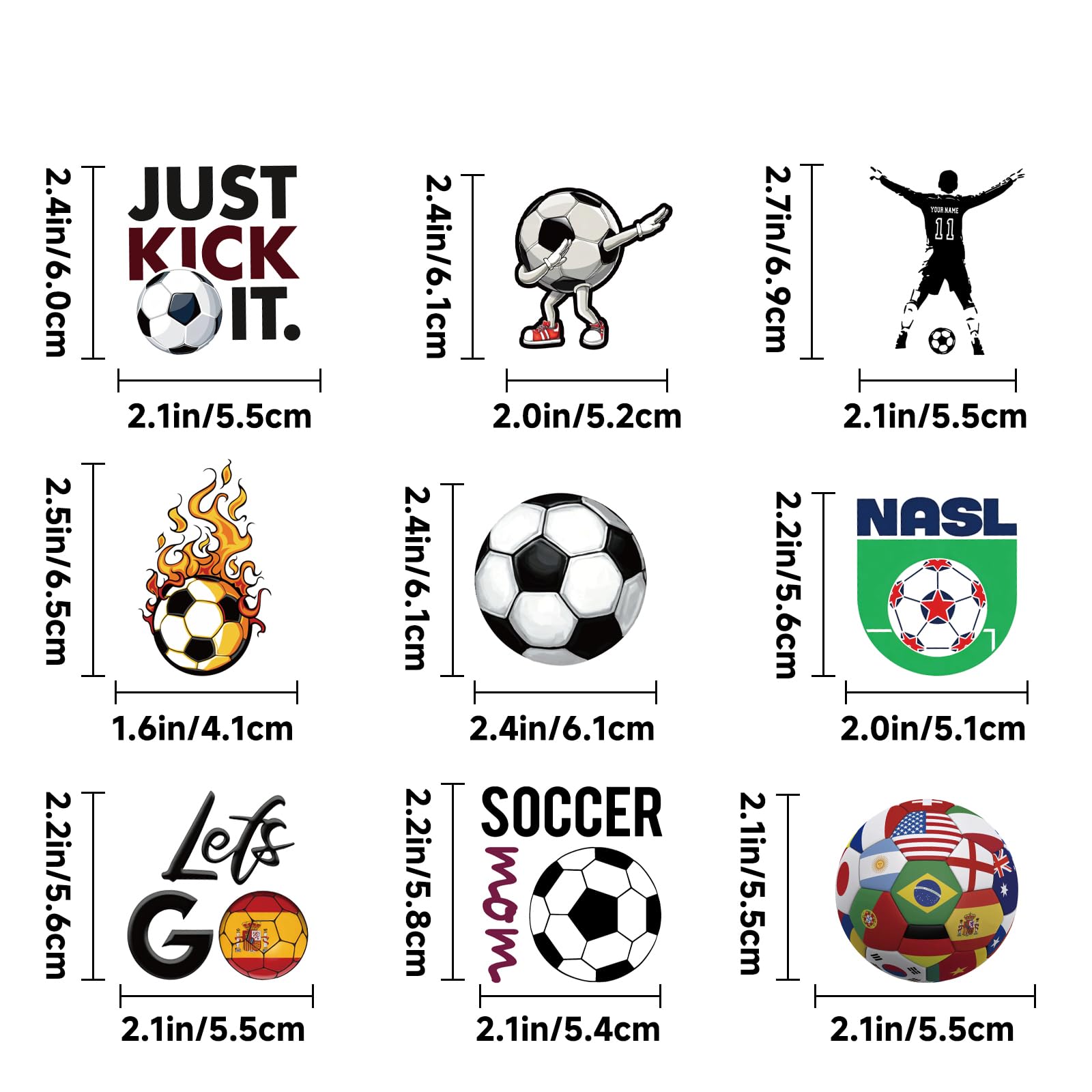 G2PLUS 100PCS Football Stickers: Waterproof Vinyl Stickers for Water Bottles Sports Gear, Laptops, Phone Cases - Image 2