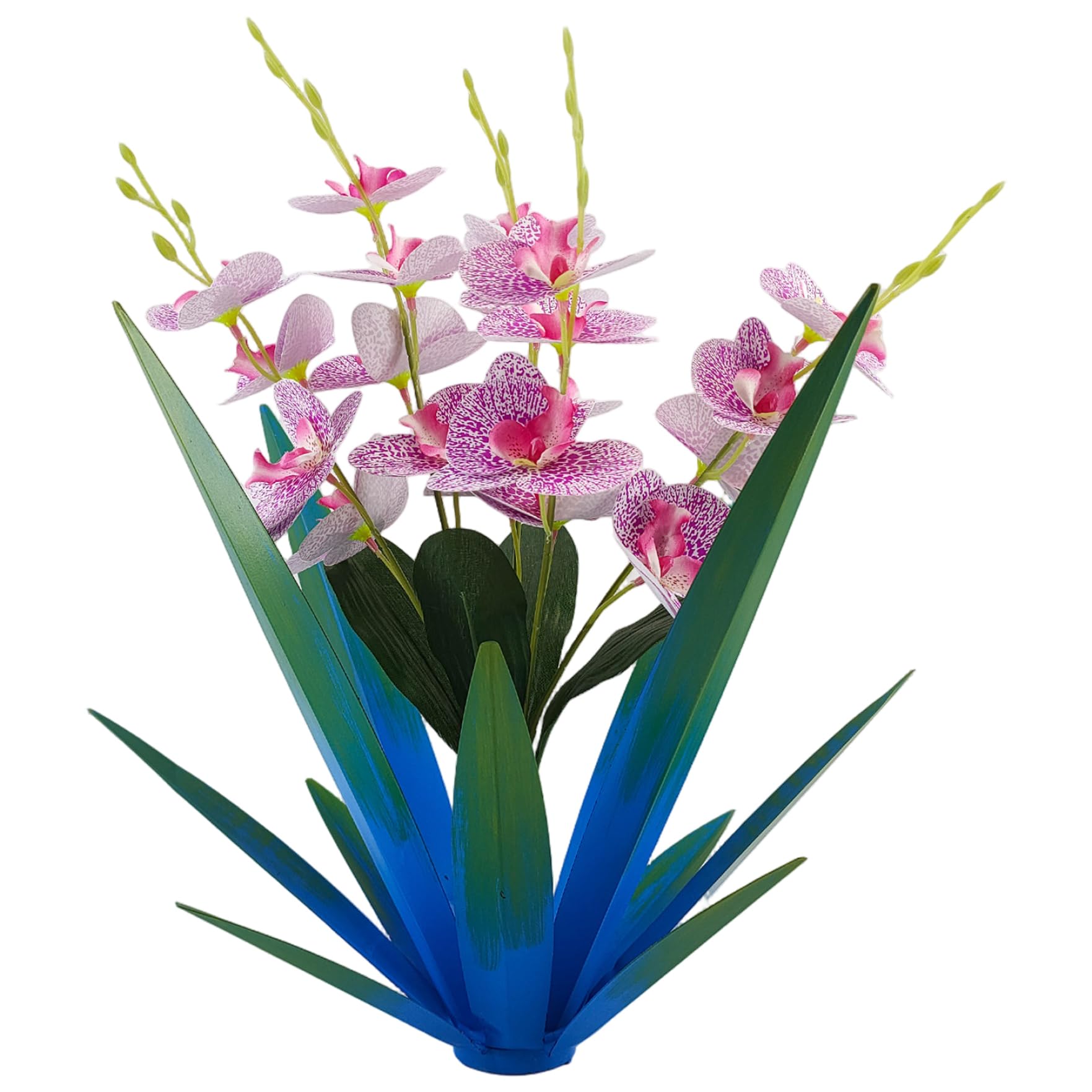 Art de jardin en fait main : agave en métal haut de gamme et finitions rustiques 35cm
