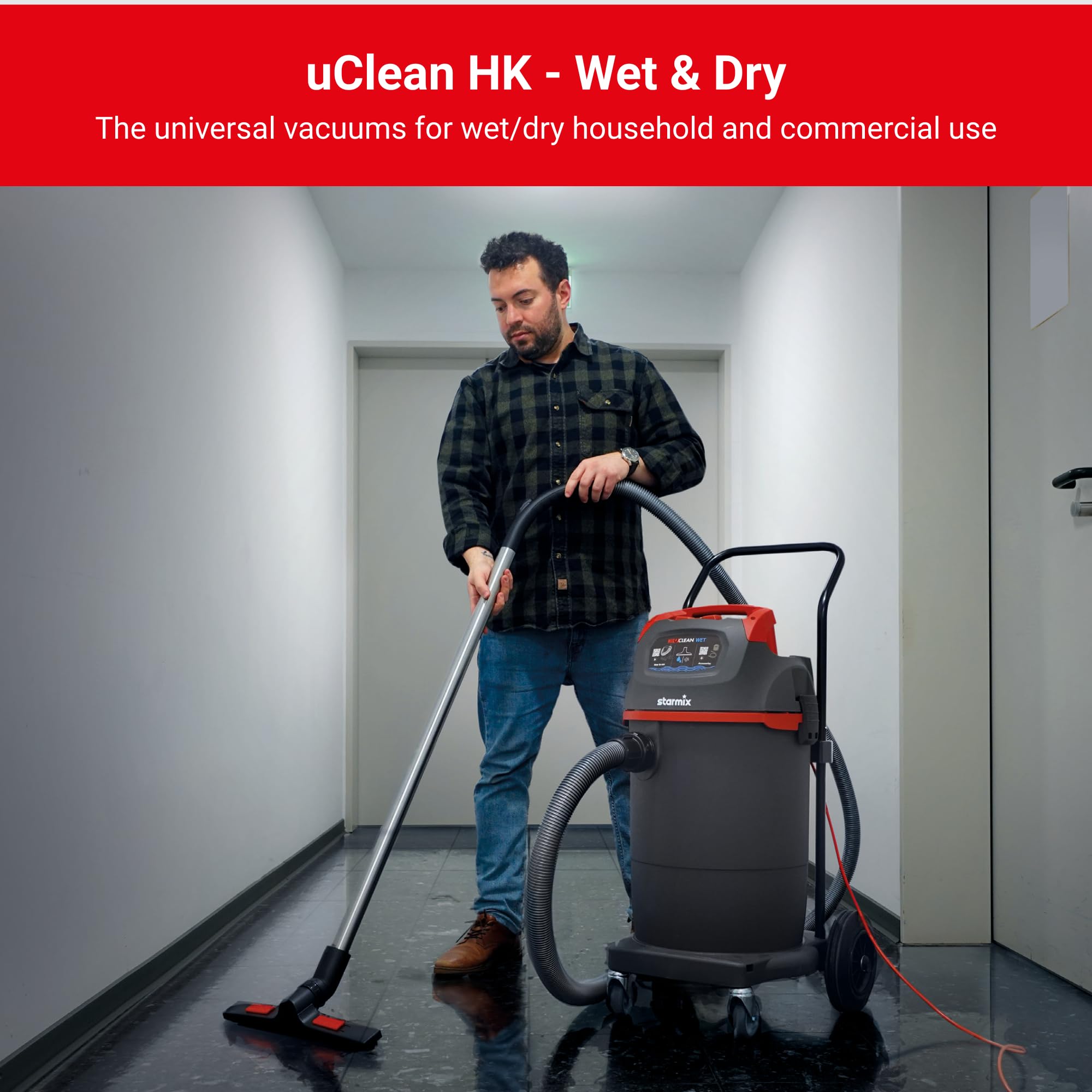 Starmix Uniwersalny odkurzacz uClean 1432 HK, bardzo wszechstronny odkurzacz do mokrych i suchych zastosowań (1400 W, 32 l)