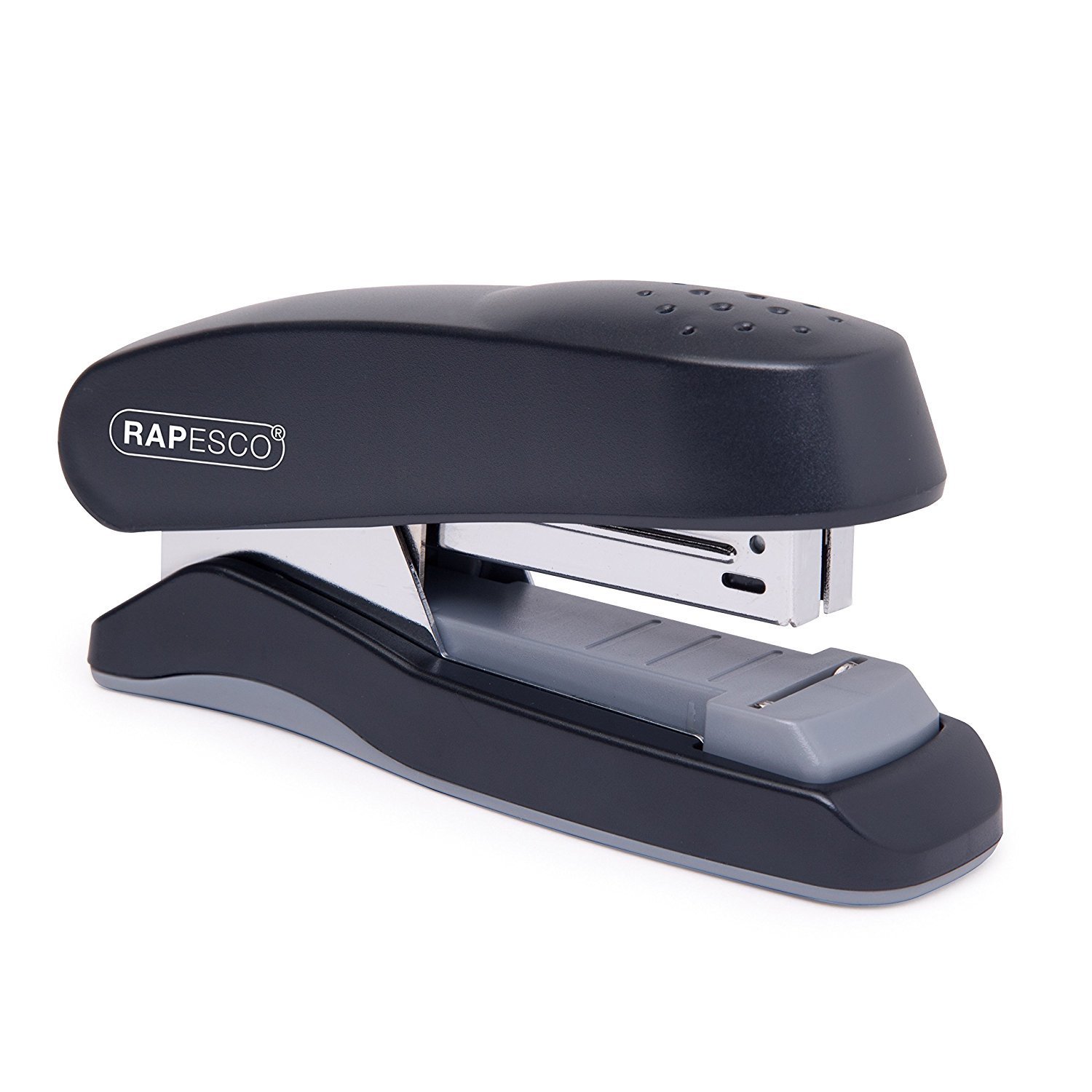 Rapesco 1064 Flat Clinch Heavy Duty Half Strip Stapler, 25 Sheet Capacity, Black