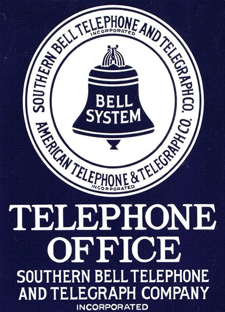 TOCMANE Vintage Retro Reproduction Southern Bell Telephone Metal Sign Wall Poster Plaque for Home Kitchen Bar Coffee Shop Bell Tin Sign 8x12 inch