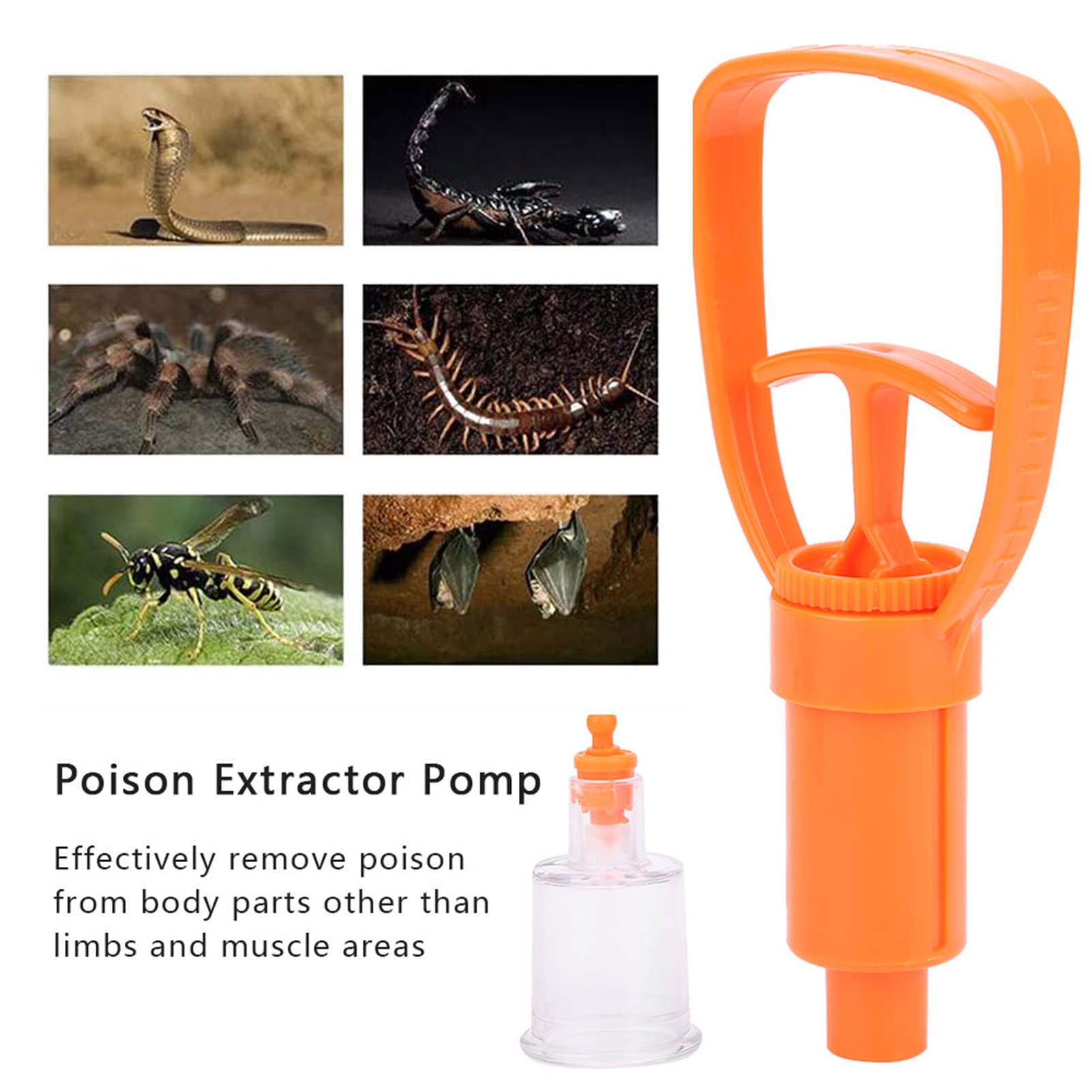 Kit, Pratico complemento allo Extractor Pomp, Kit di estrattori di Veleno da Campeggio per morsi di Serpente, api, vespe e zanzare