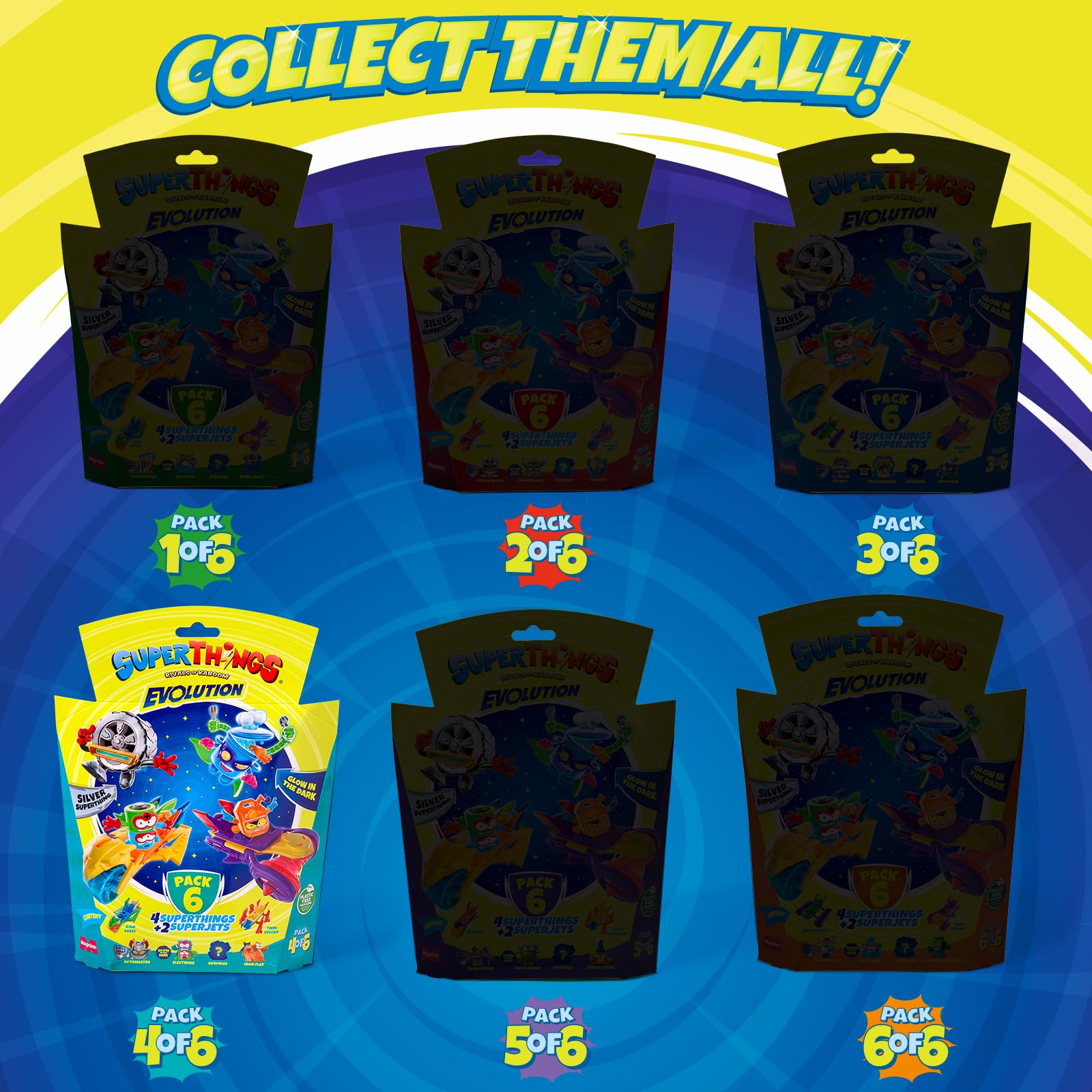 SUPERTHINGS Evolution series - Pack of 6. Includes 4 SuperThings (1 silver captain) and 2 Superjets Pack 4 of 6 - Image 3