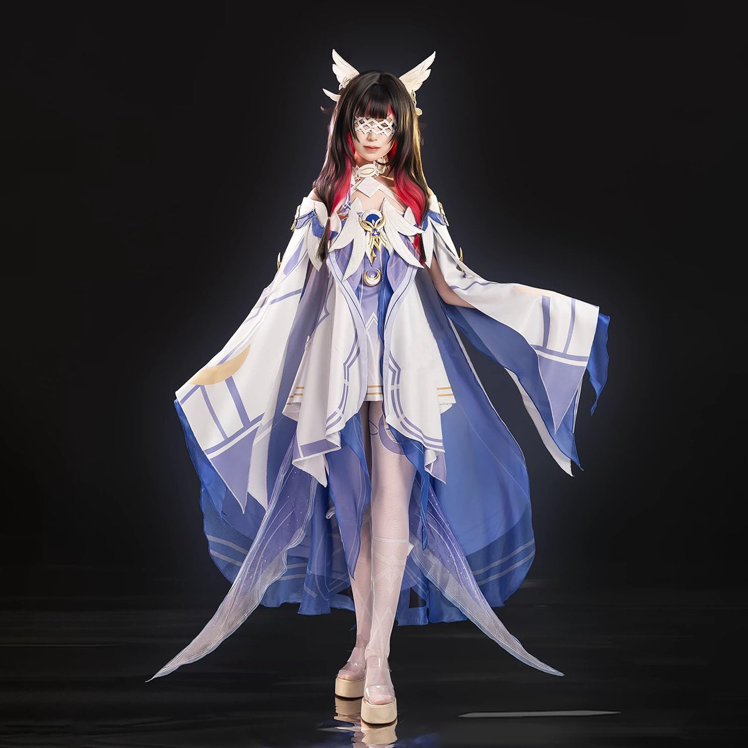 Personaggio del Gioco Columbina Cosplay Costume Vestito Gioco di Ruolo Uniforme Set Completo Halloween Carnevale Festa Dress Up Suit con Parrucca Copricapo per Donne