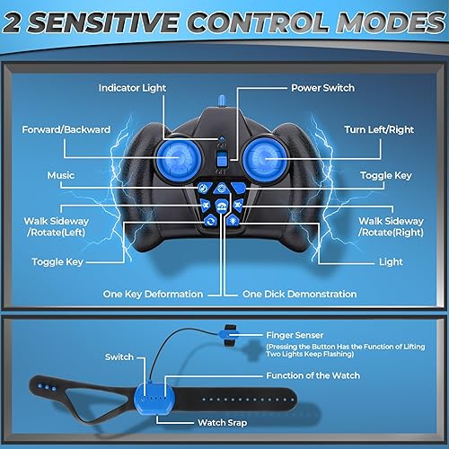 Miniatura 18 de Dysaim Gesture Sensing RC Stunt Car, Gesture RC 2.4GHz Sensor de control remoto Twist Car para niños de 6 a 12 años Naranja Cian