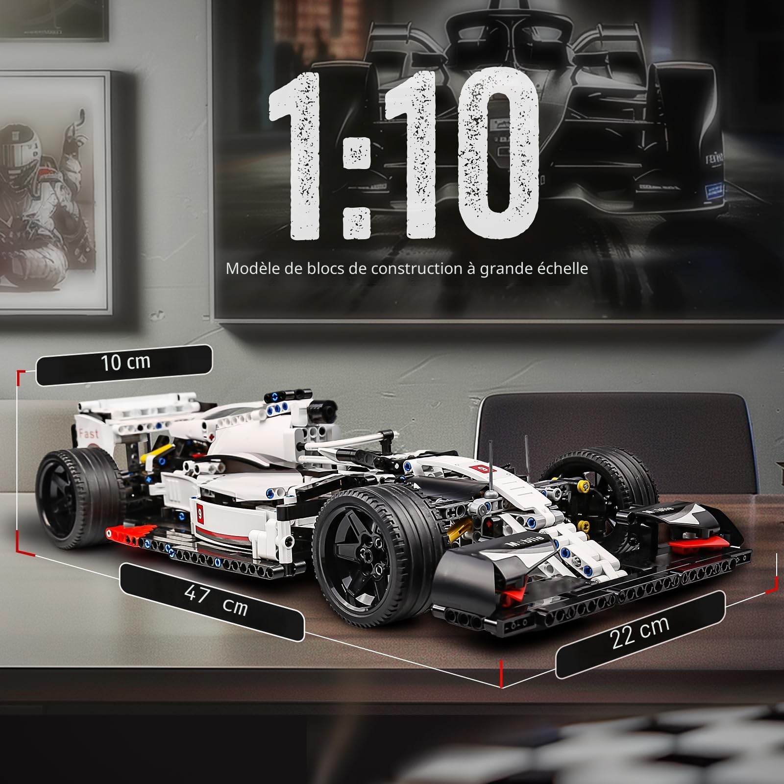Mould King Technique Formula Race Car Building Blocks, 1235 pieces Building Set for Children - Collector's Item - Gift for Boys & Girls from 10 years old or Adult Fans (Static Version)