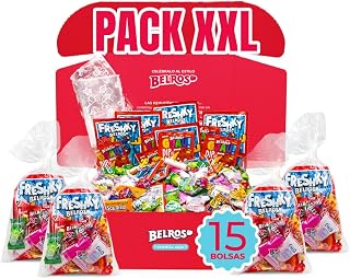 BELROS Pack Mix 150uds de Gominolas, Golosinas y Caramelos. Incluye 15 Bolsitas Cumpleaños y Celebraciones. Listas para Montar y Repartir en tus Eventos. Surtido Dulces