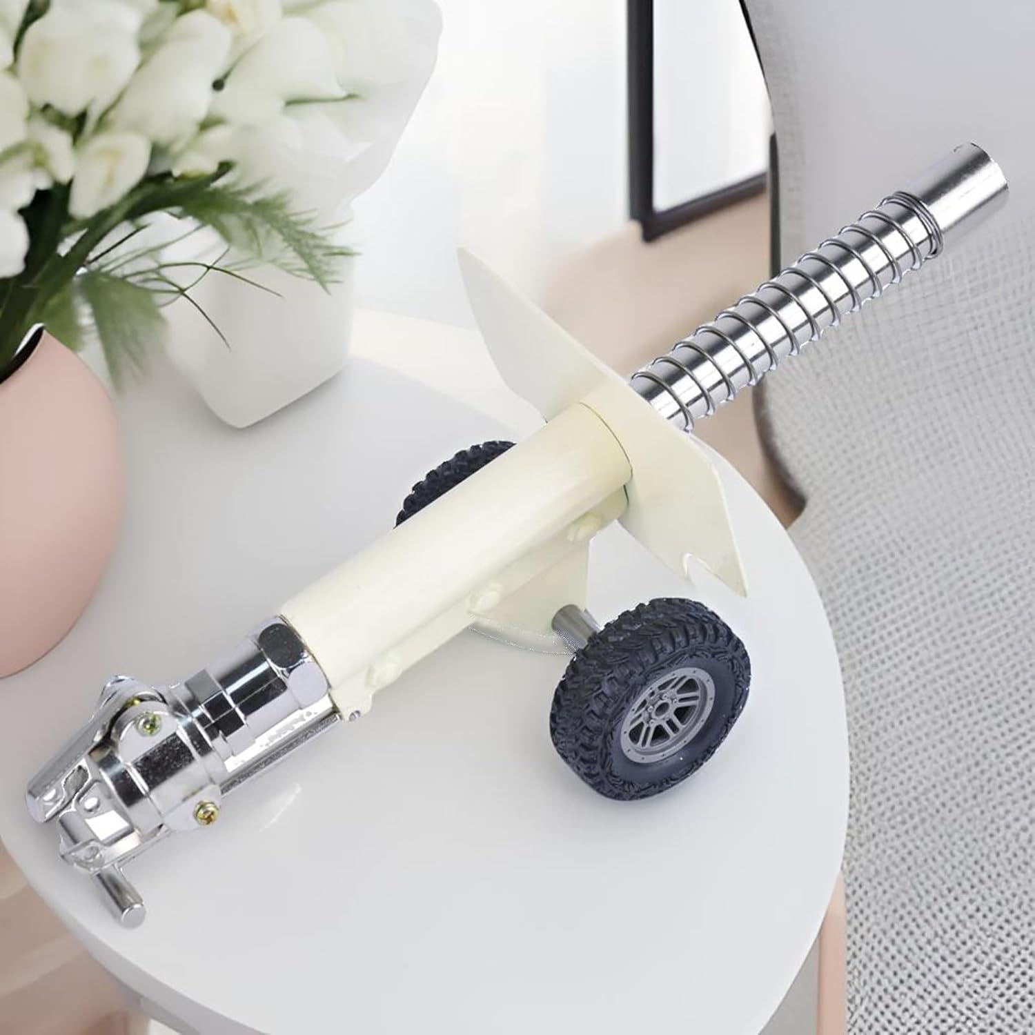 ROTORS Mini Firecracker Artillery Cannon, Stainless Steel Model Firecracker Launcher (White)