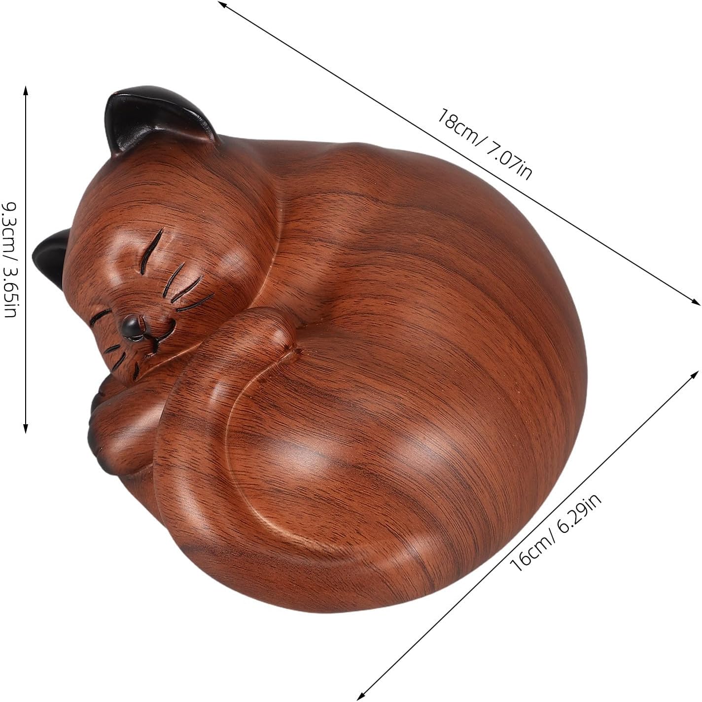 Sleeping Cat Funeral Urn: Resin Cremation Keepsake, Indoor Pet Tribute, Small Animal Ash Container Memorial Box for Pet Loss Present