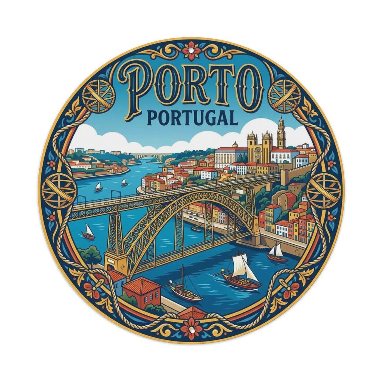 Porto Portugal Retro City Travel Landmark Metal Tin Sign