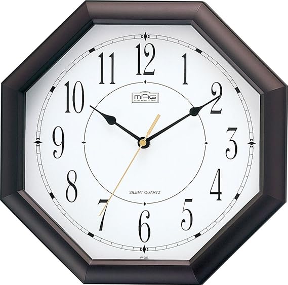 MAG W287BRZ Wall Clock, Octagon Shape, Analog, Quiet