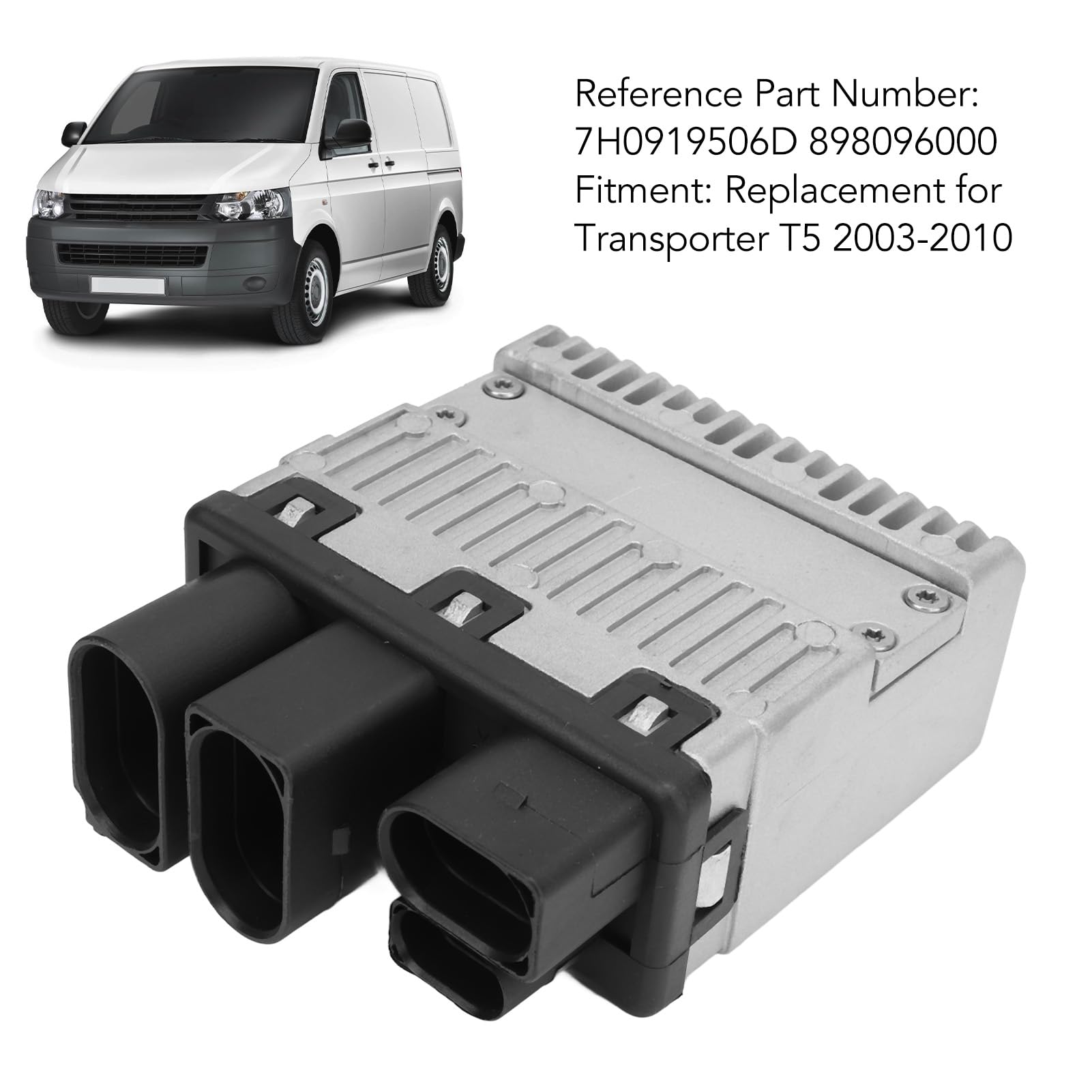Sostituzione unità di Controllo Ventola Radiatore 7H0919506D 898096000 Modulo di Controllo Ventola di Raffreddamento Motore per Transporter T5 2003-2010