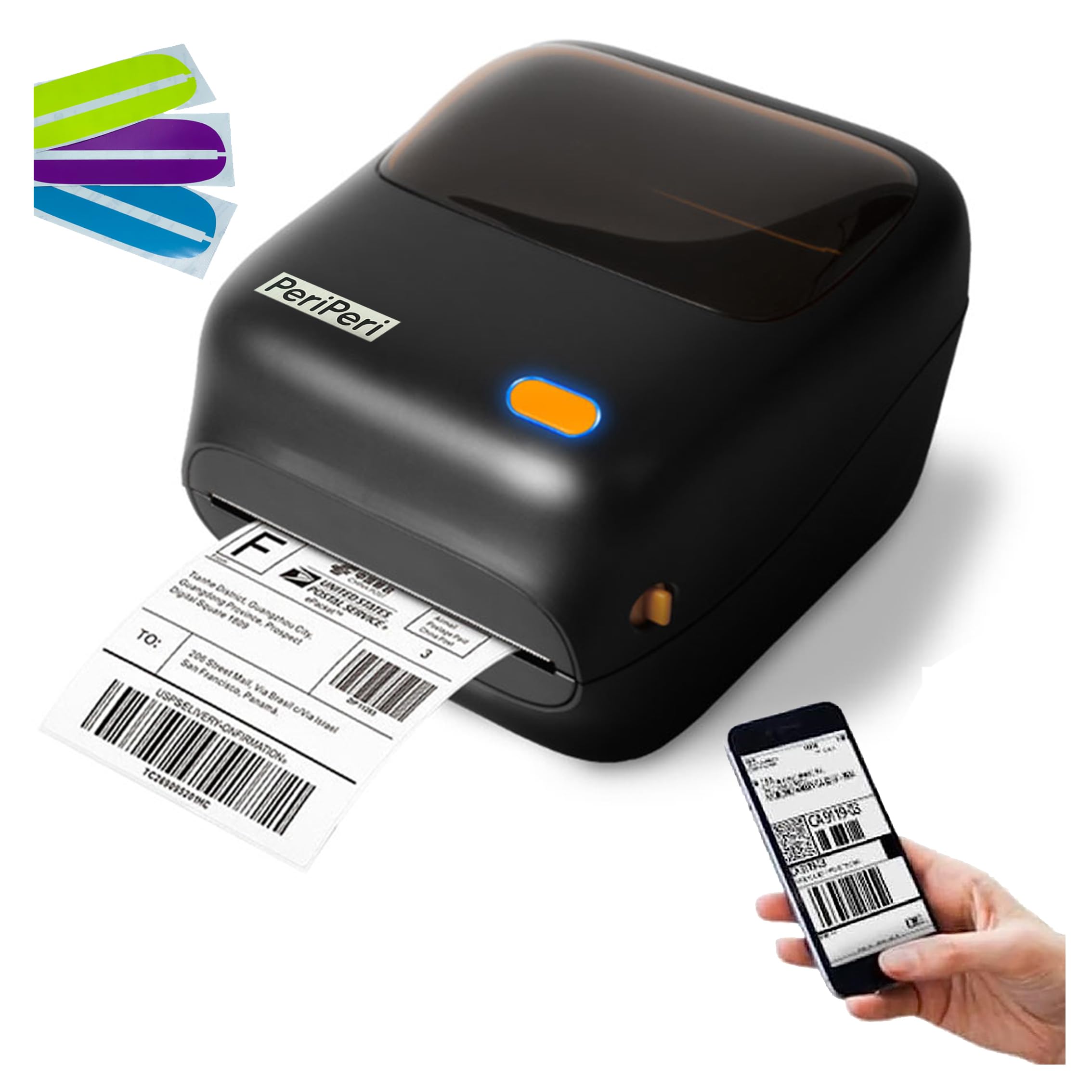 PeriPeri 4inch Bluetooth Direct Thermal Label Printer + Receipt Printer for Any Size Shipping Labels Barcodes Receipts Bills Compatible with Android iOS Windows Mac OS (Black) (B0CRPX1B7Y) Amazon Price History, Amazon Price Tracker