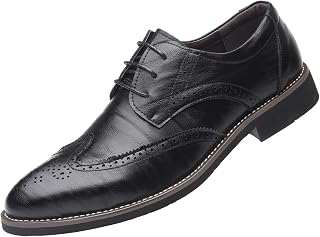 Men's Manmade Leather Lace-Up Business Formal Dress Wingtips Brogue Wedding Shoes