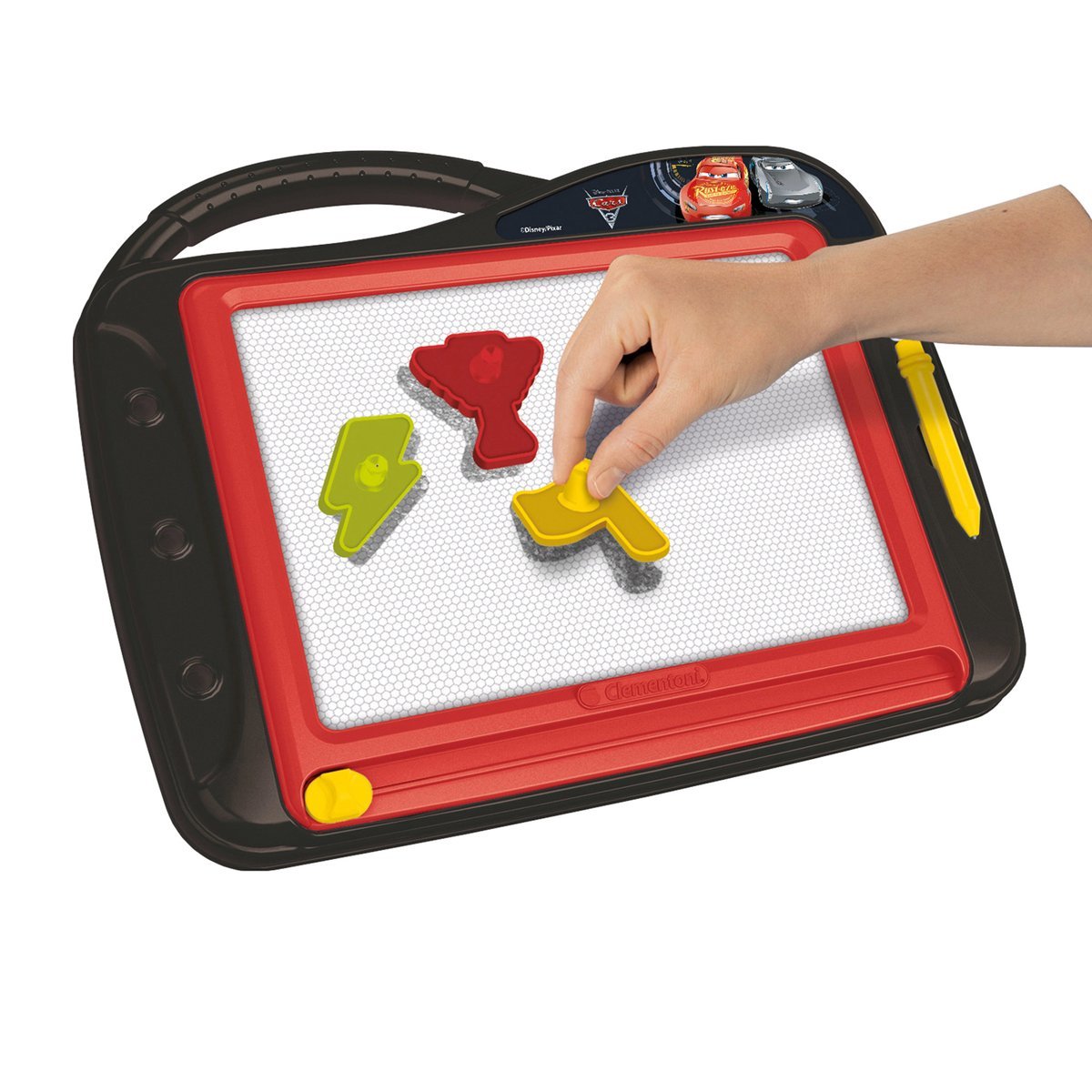 Clementoni - 15162 - Lavagna Magnetica - Disney/Pixar Cars 3 - lavagna per disegnare, con stampini - bambini 4 anni+