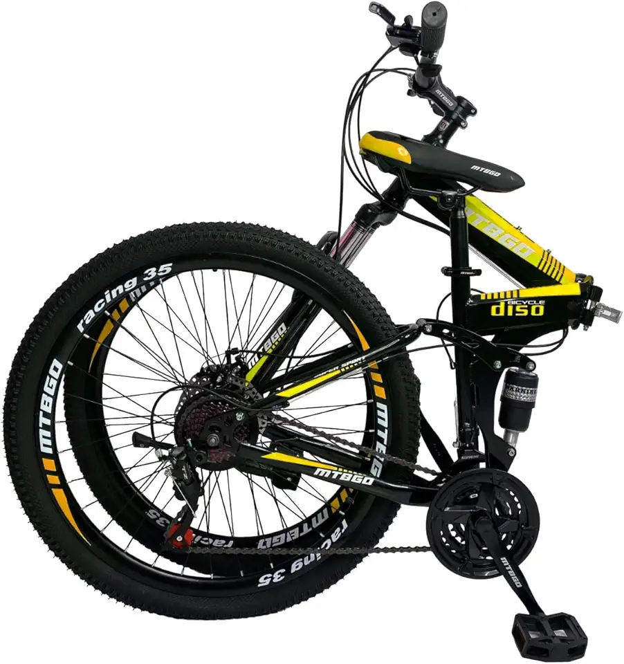 bicicleta dobravel mountain bike aro 26 suspensão duple freio a disco 21 marchas