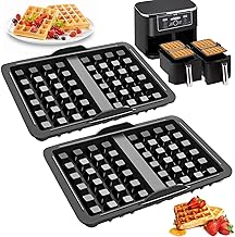 Naturas Bouqutis Waffelform Silikon Airfryer, 2 Stück Waffeleinsatz Kompatibel mit Ninja AF400EU, AF451EU und SL400EU Heißluftfritteuse, Doppelt Silikon Waffelplatten Zubehör Belgische Waffeln