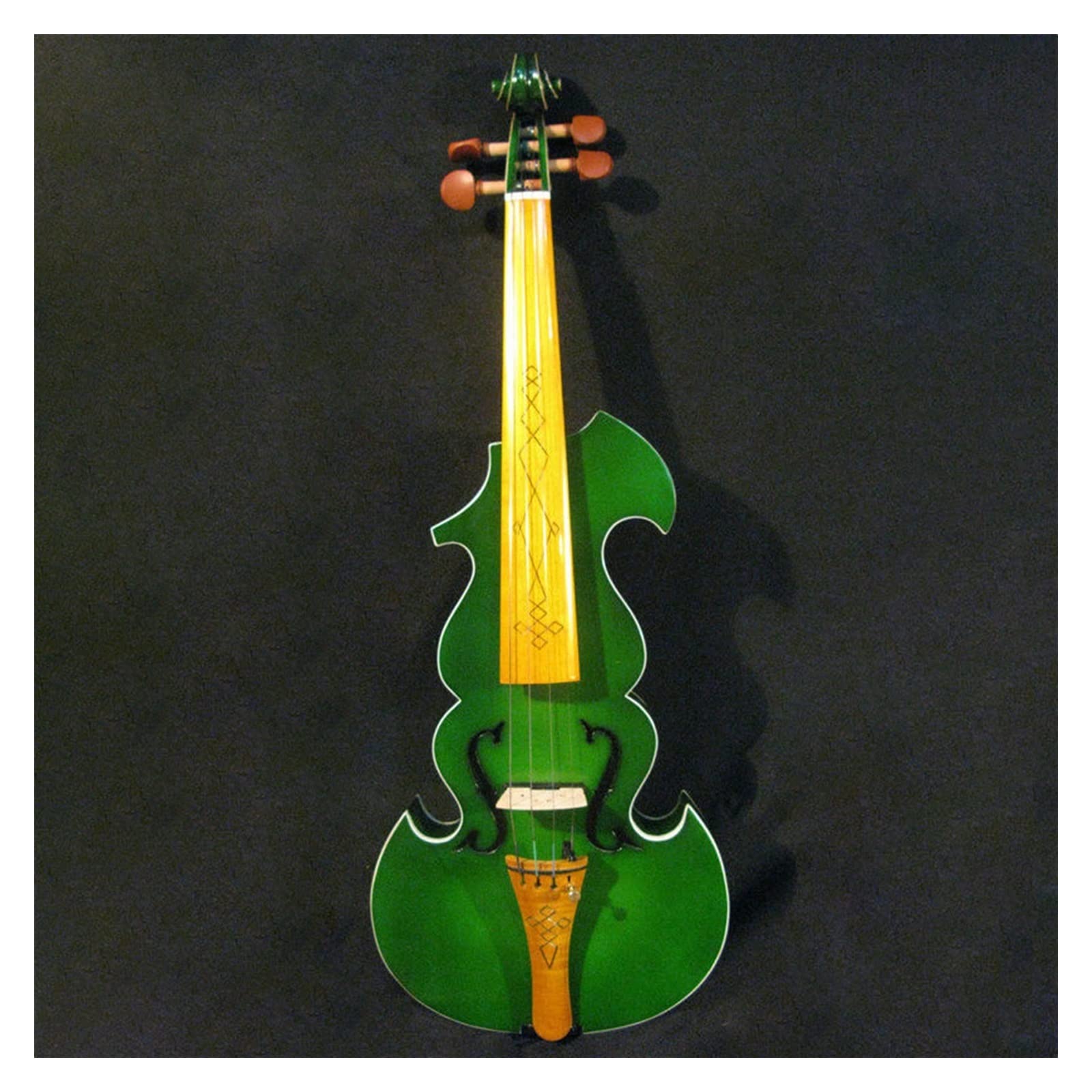 Legno Massello Verde 4/4 Elettrico Violino Acustico Strumento Musicale Tastiera E Cordiera in Legno Duro Violini per Studenti