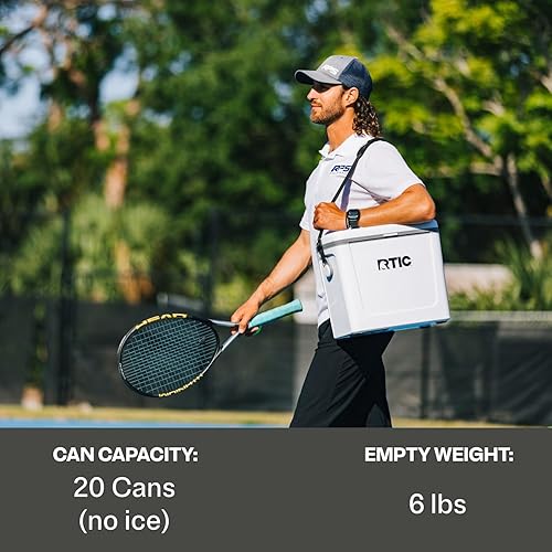 Miniatura 7 de RTIC Enfriador de viaje por carretera de 16 cuartos de galón, aislado duro portátil con correa y asa para exteriores, playa, picnic, campamento,