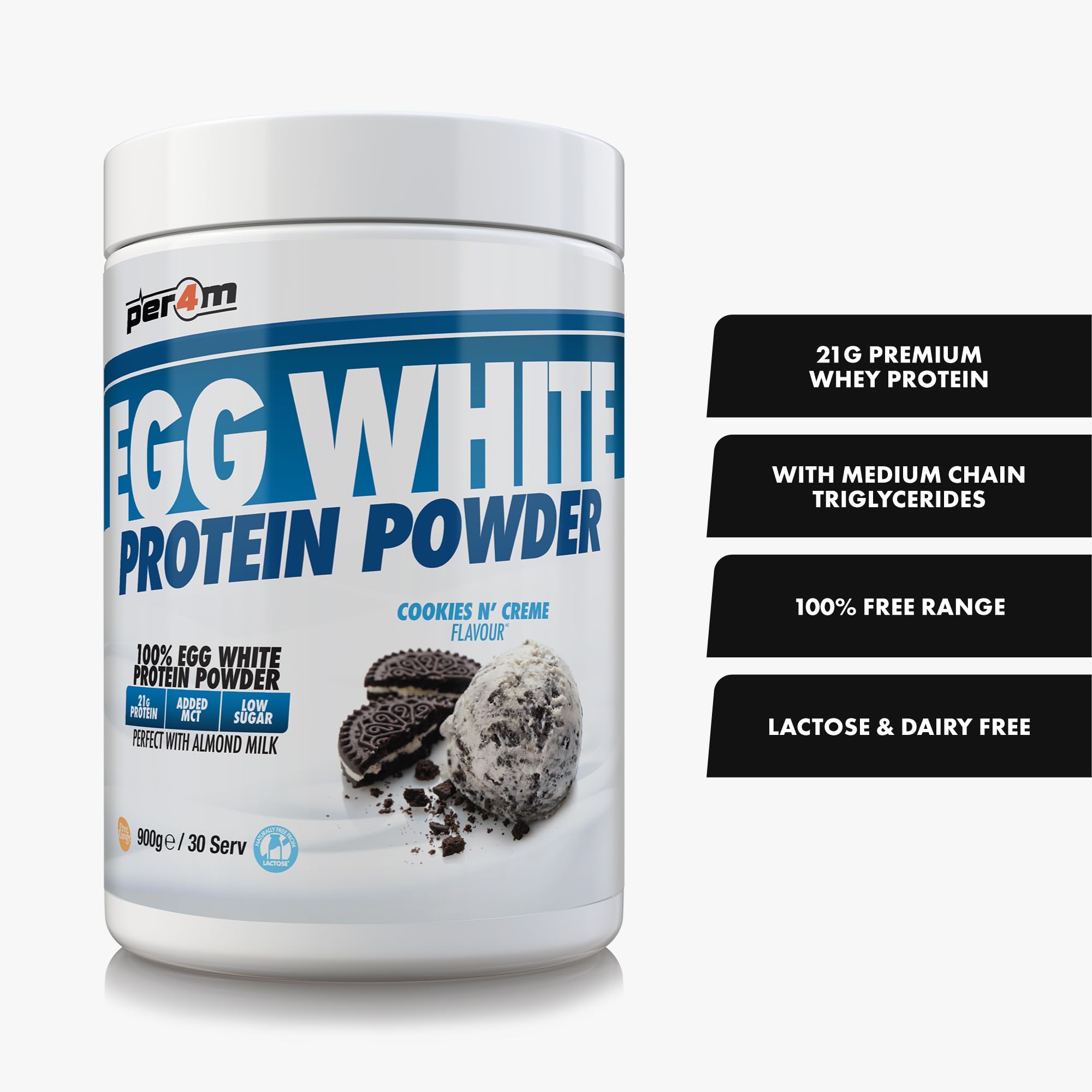 Per4m Egg White Protein Powder (900g) Cookies et crème