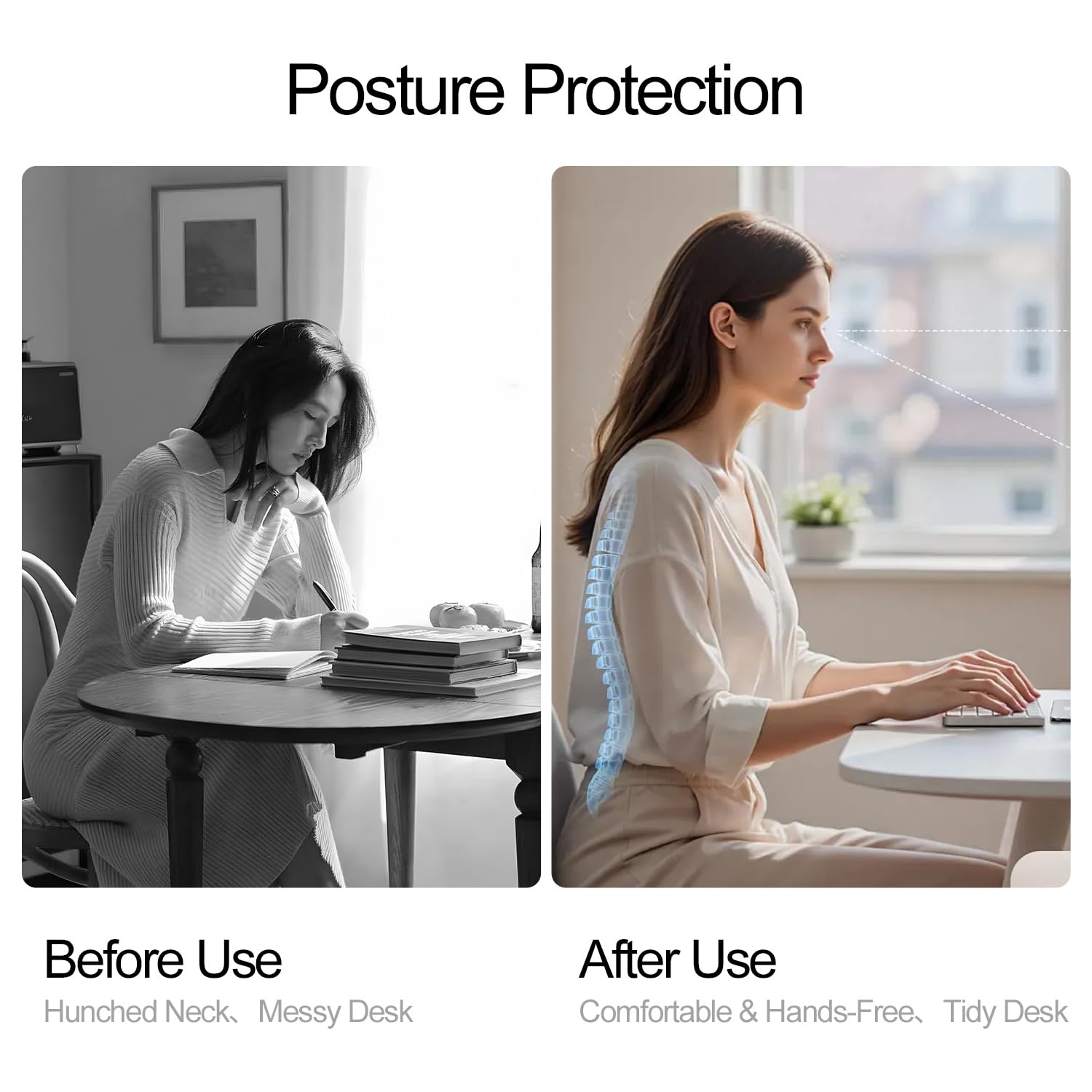 ZOEY Acrylic Book Stand for Reading Adjustable Book Holder with 360 Rotating Base and Storage Foldable Desktop Riser — view 5