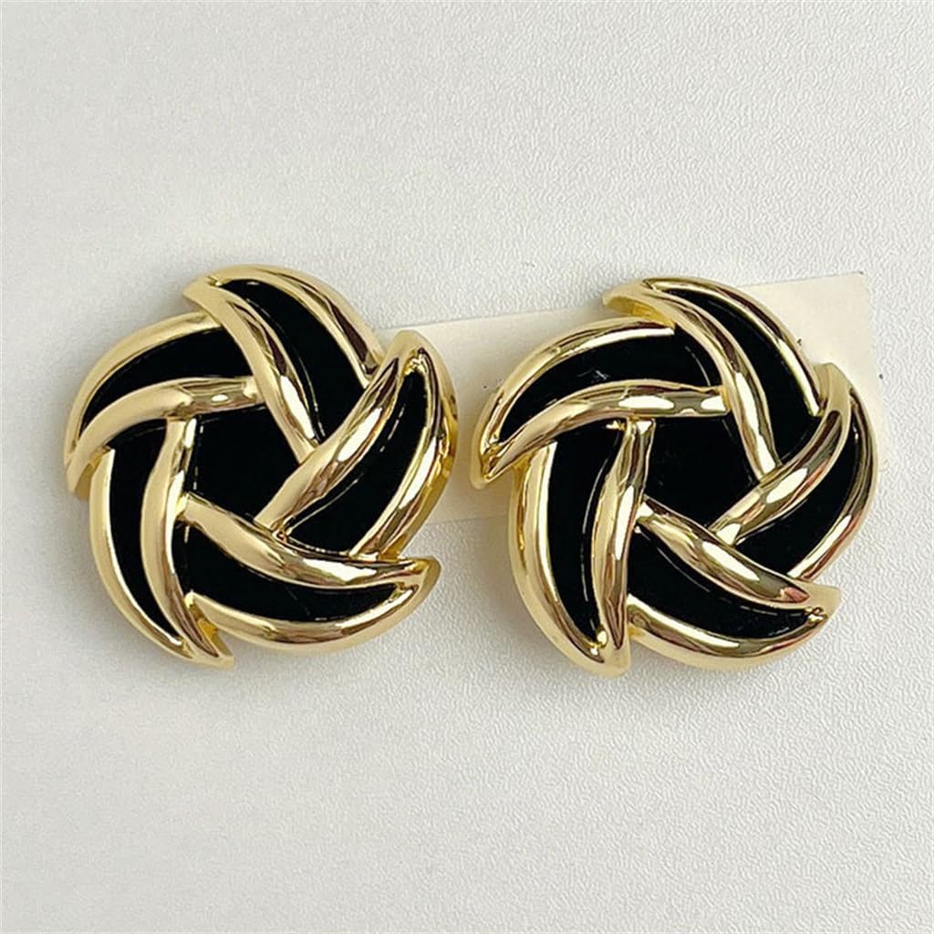Yanglin Retro Metal Suede Spiral Earrings Autumn and Winter Ear Clips
