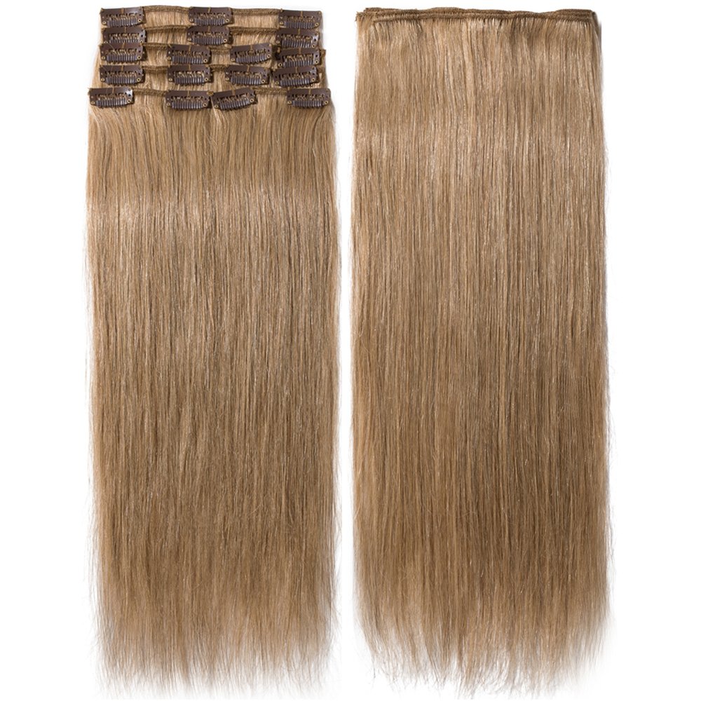 Clip In Extensions Echthaar Dunkelblond 100 Remy Echthaar