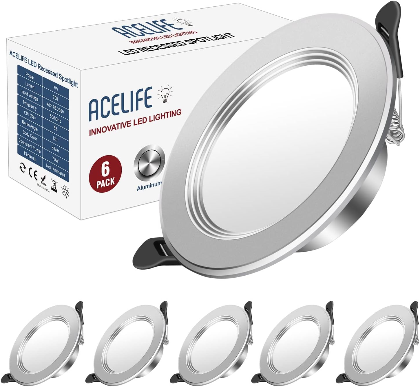 Grebeam LED Einbaustrahler Set 5er - Ultraflach 28mm, 3 Farbtemperaturen, IP44