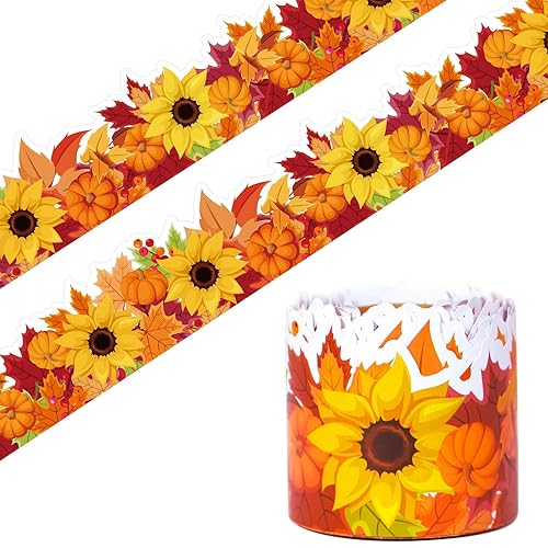 66ft Fall Bulletin Board Borders Sunflower Maple Leaves Pumpkins Theme