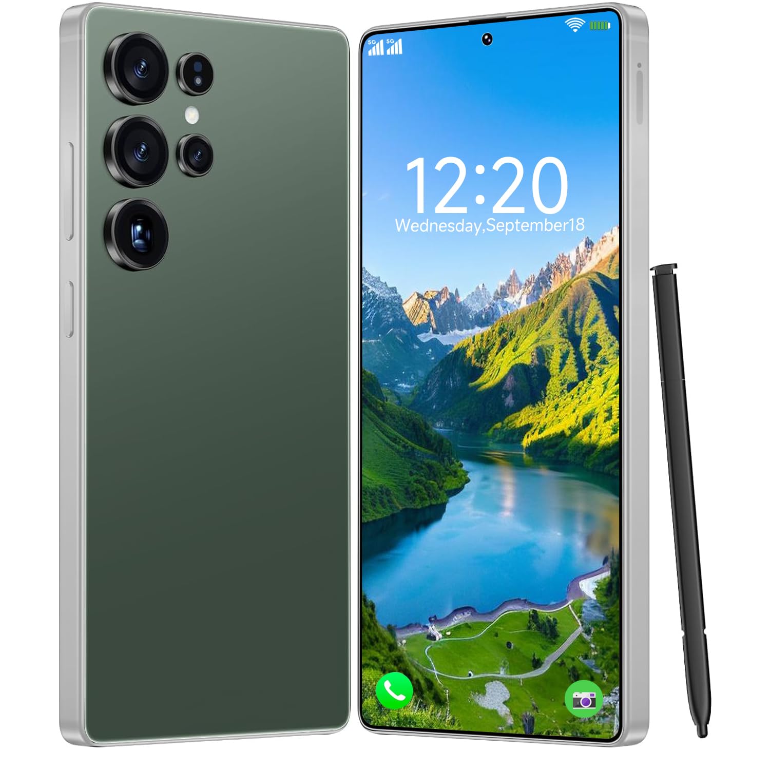 Photo 1 of FGKHKO I25 Ultra Unlocked Cell Phone, Built in Pen,6.99" HD Screen 8+256GB Unlocked Phones,6800mAh Long Battery Life Smartphone,5G/Dual SIM/Fingerprint Unlock/Face ID (Green)