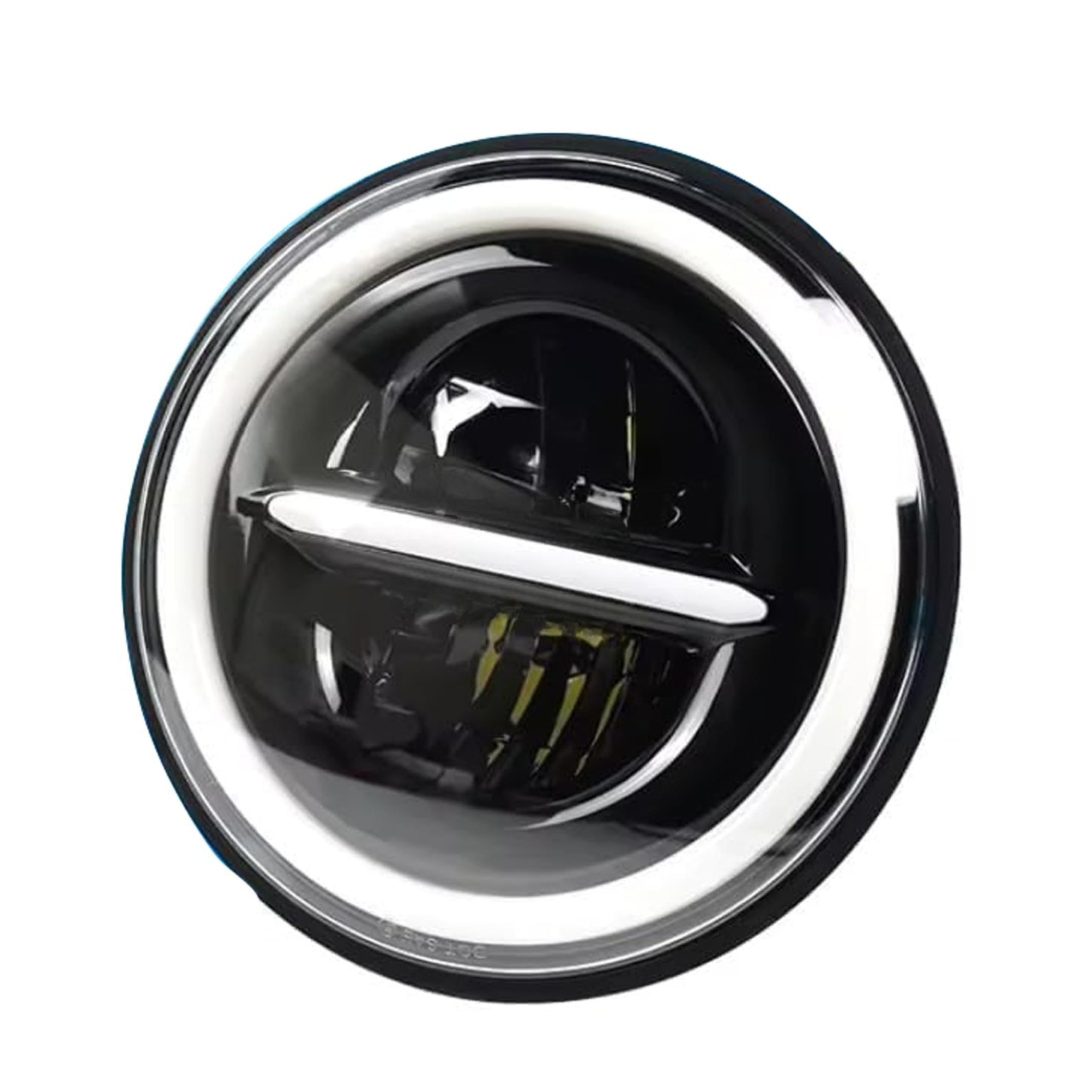 Minus 110W LED Headlight with Yellow & White Beam | High Power Projector DRL Headlamp | Compatible with Royal Enfield Bullet Classic 350 Meteor Interceptor 650 Hunter Thar Gypsy SUV-image-0