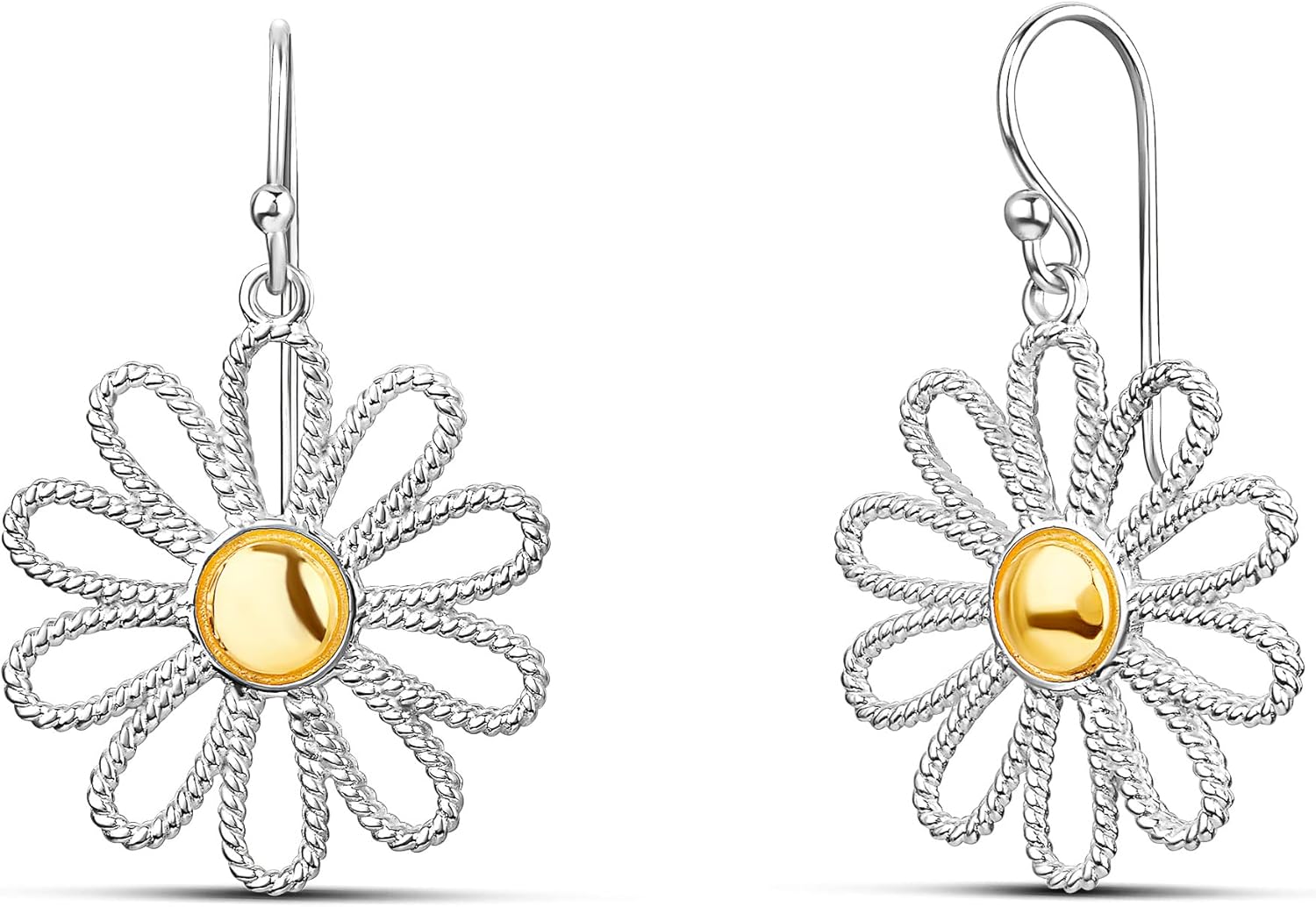 Milla Boho Earrings for Women Dangling | Flower Earrings | Heart Earrings | Tassel Earrings for Women | Dangle, French Wire Silver Earrings