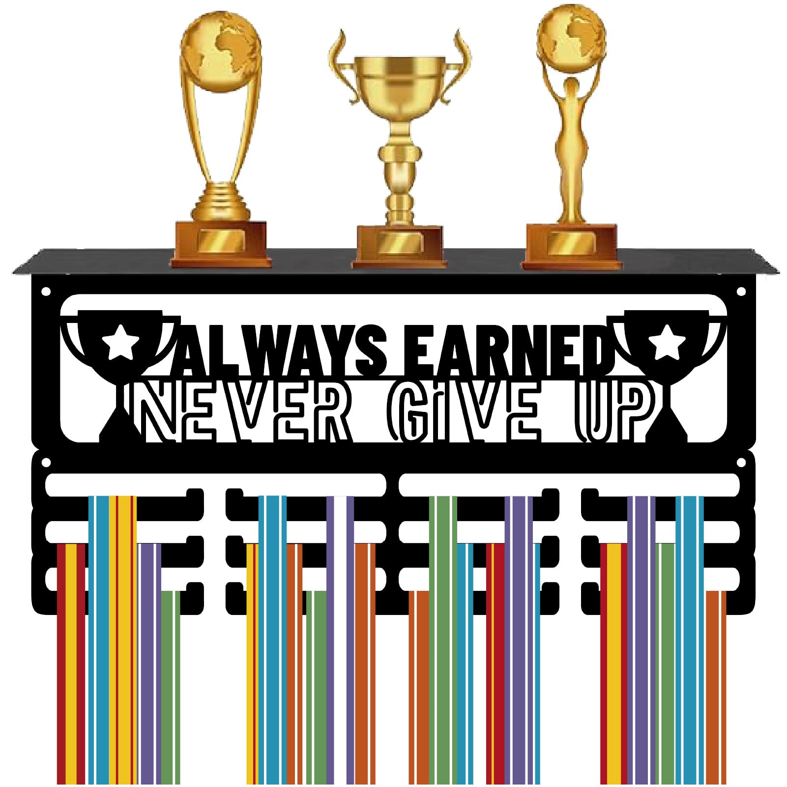 Présentoir médailles Never Give Up pour célébrer vos victoires