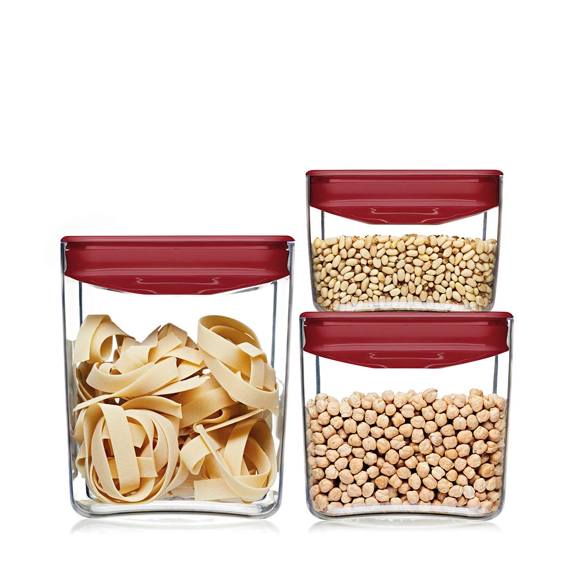 ClickClackCube set of 3 small, with red lids