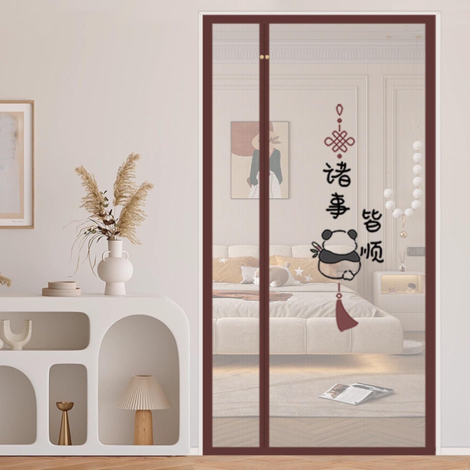 Couverture magnétique pour porte et pièce climatisée style Panda 3