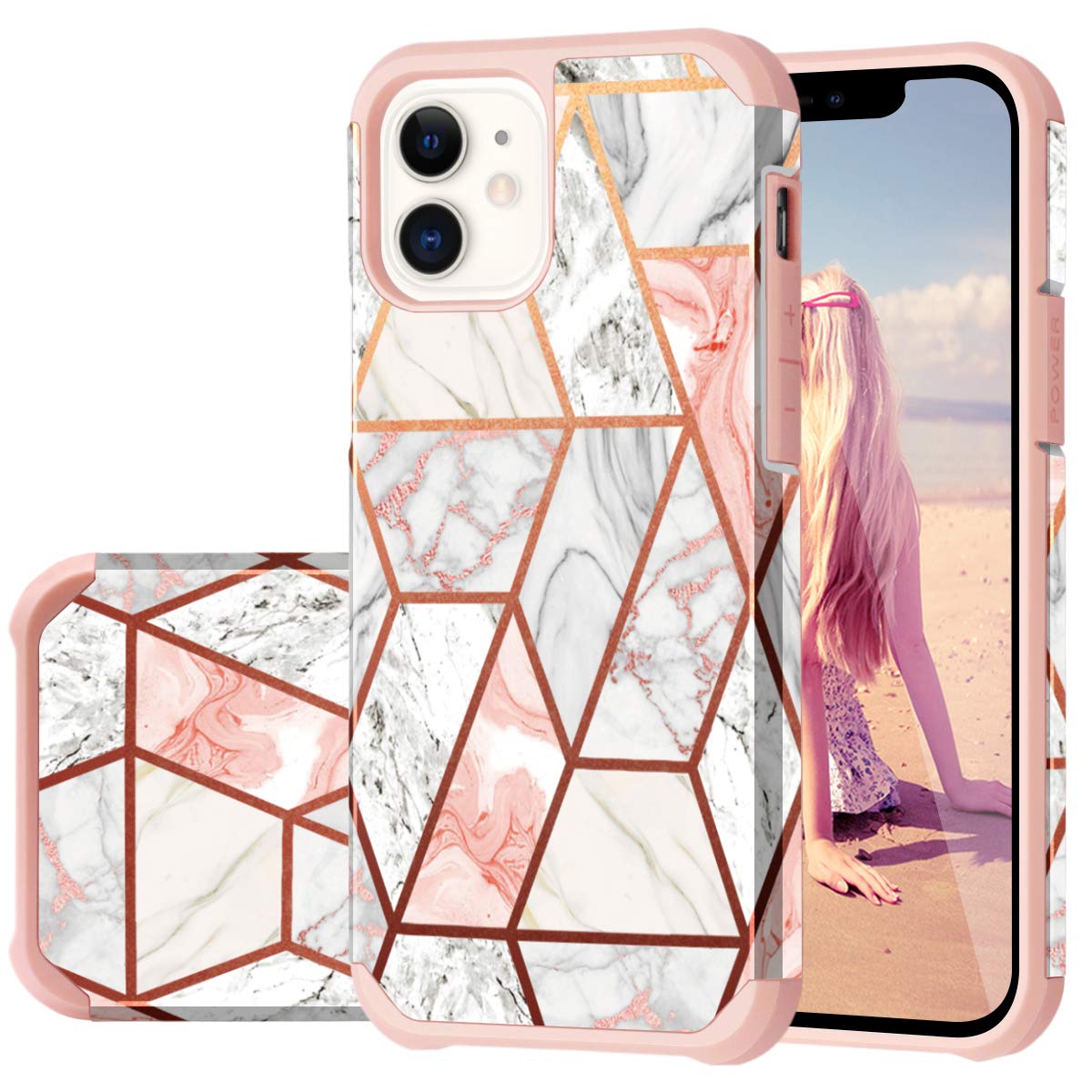 Custodia iPhone 12 Pro Max Antiurto 3 Strati - Cover Robusta con Supporto