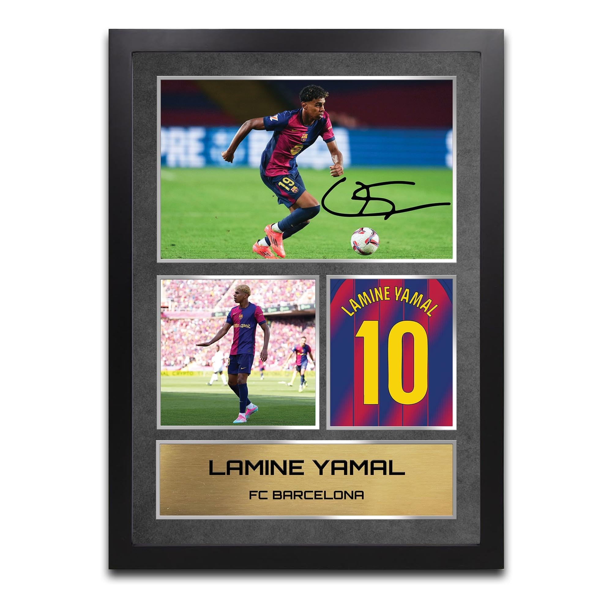 Lamine Yamal Barcelona Printed Autograph Memorabilia - Framed Gift A4 Framed