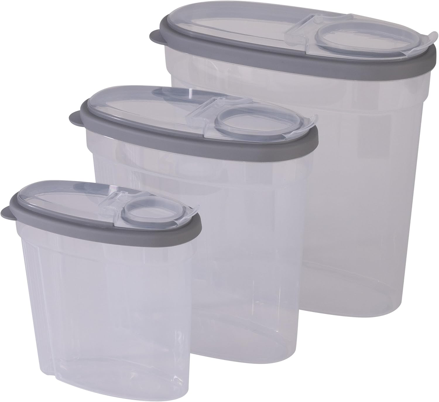 3-Pack Clear Food Storage Containers | BPA-Free | 10.8″L x 5.1″W x 15.7″H