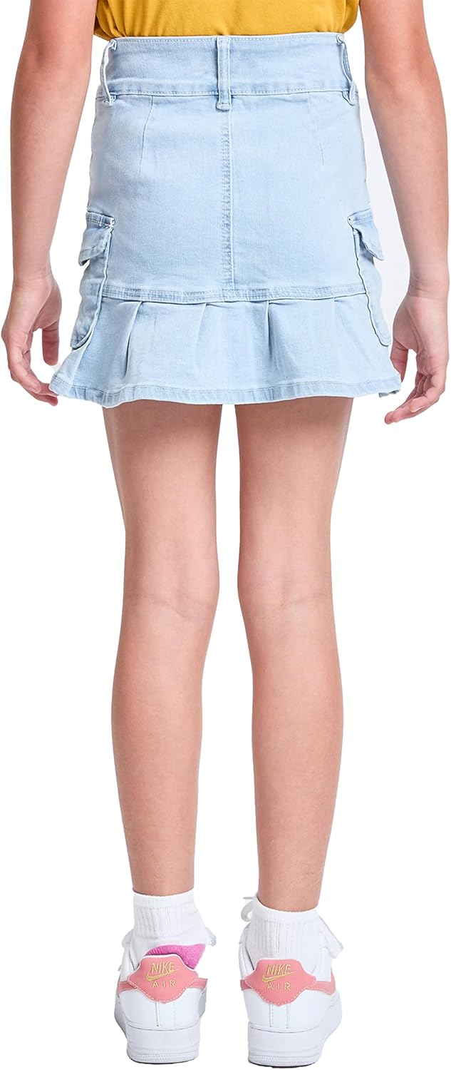 YMI Girls YMI Girls Cargo Pleated Denim Mini Skirt - Image 3