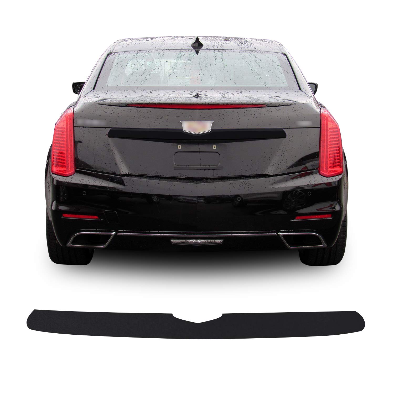 Trunk Trim Chrome Delete Vinyl Blackout Overlay Wrap Kit Compatible with Cadillac CTS 2014 2015 2016 2017 2018 2019 - Gloss Black