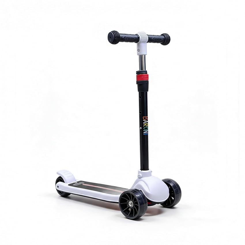 Baroni Toys Monopattino 3 Ruote per Bambini dai 3 Anni, Ruote LED Luminose Senza Batterie