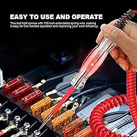 Vista 5 de Probador de circuito automotriz de bombilla LED premium, luz de prueba de 6-24 V con cable de resorte extendido de PU de 135 pulgadas, probador