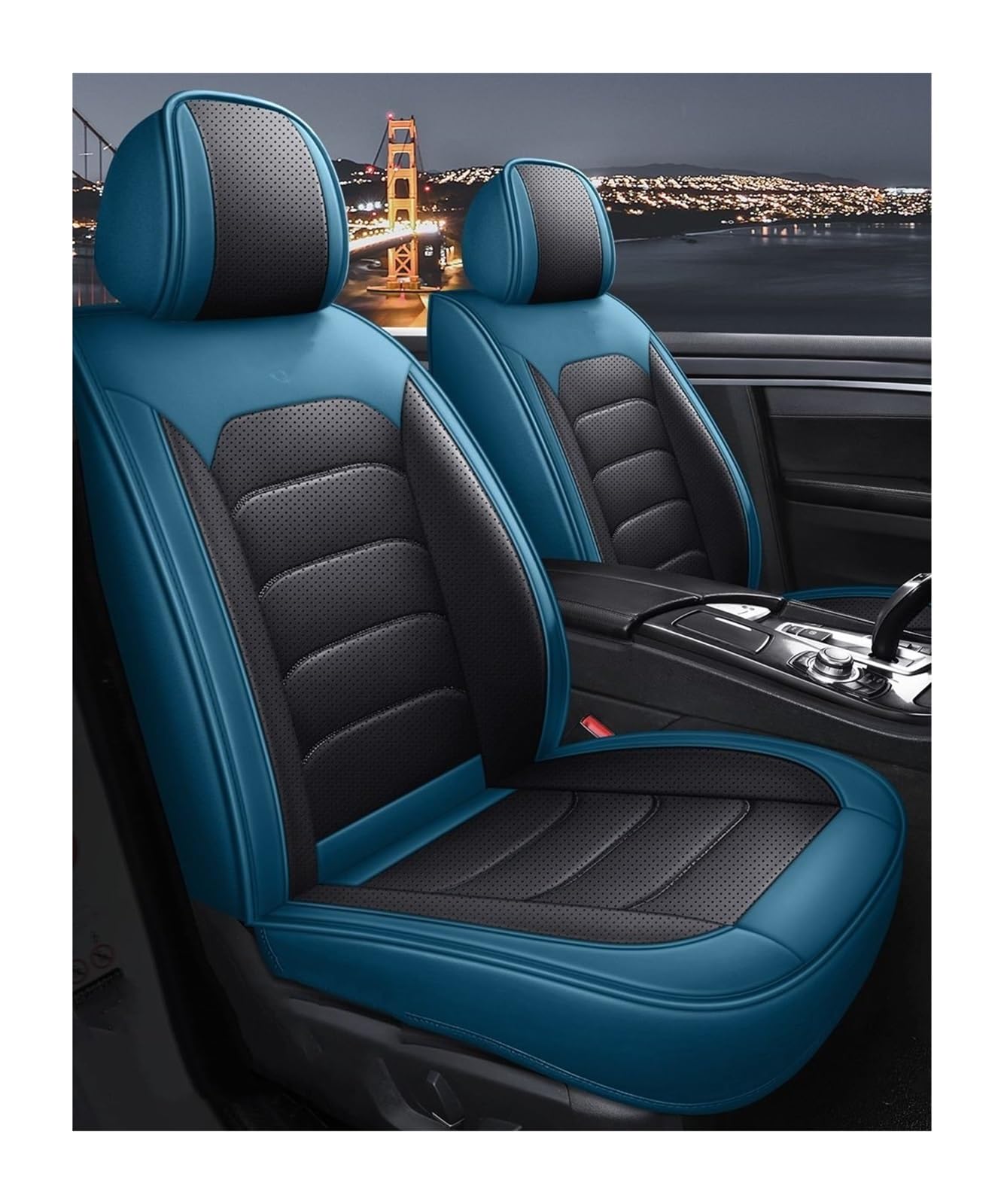 Housse siège voiture en cuir bleu pour tous modèles Lexus ES IS LS RX NX