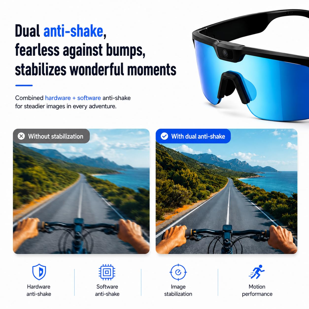 Lunettes intelligentes AI avec appareil photo, photo 30 MP, enregistrement vidéo 1200p, audio Bluetooth à oreilles ouvertes, traduction en temps réel, coffret cadeau pour homme et femme