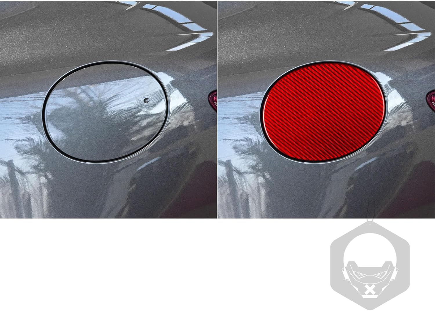 Car Fuel Tank Cap Switch Cover Gas Cap Panel Decoration Sticker Compatible with Alfa Romeo Giulia 2017 2018 2019 2020 2021 Real Carbon Fiber Sticker Auto Exterior Trim Accessories Red